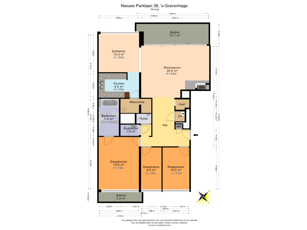 Bekijk plattegrond van Woning van Nieuwe Parklaan 38