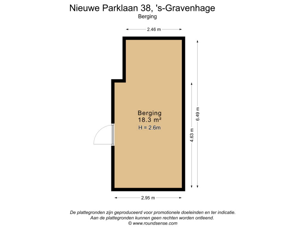 Bekijk plattegrond van Berging van Nieuwe Parklaan 38