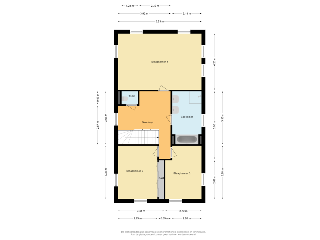 View floorplan of Eerste verdieping of Boskampstraat 30