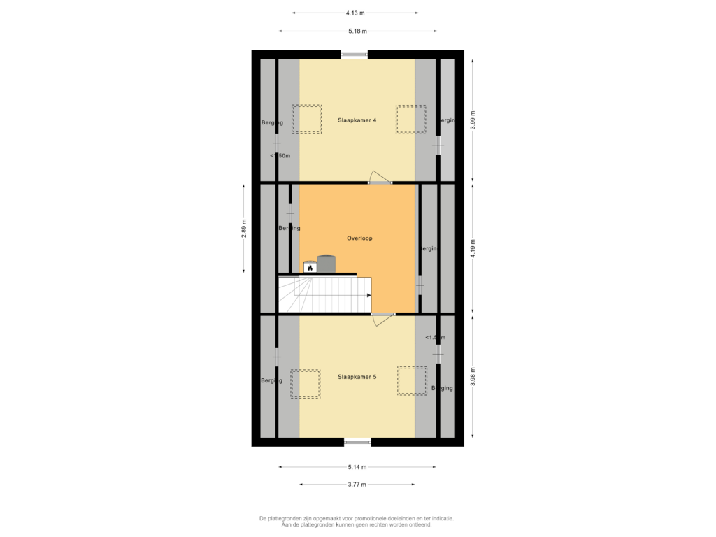 View floorplan of Tweede verdieping of Boskampstraat 30