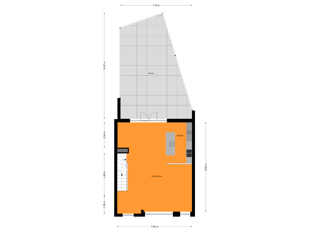 View floorplan of Eerste Verdieping of Beurdsestraat 46