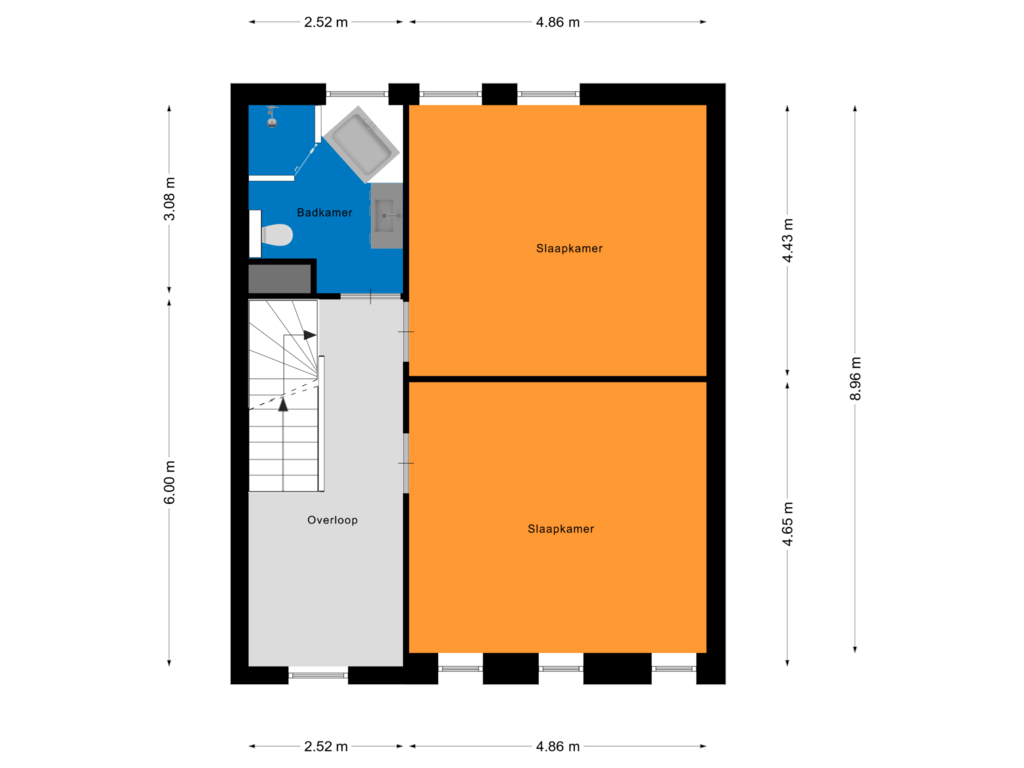 View floorplan of Tweede Verdieping of Beurdsestraat 46