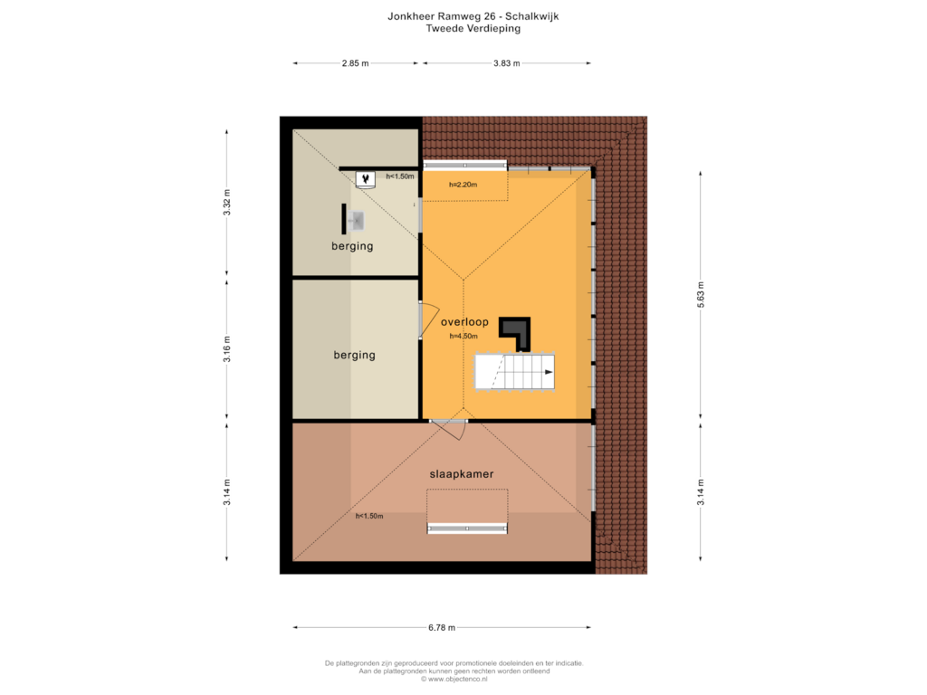 View floorplan of Tweede Verdieping of Jonkheer Ramweg 26