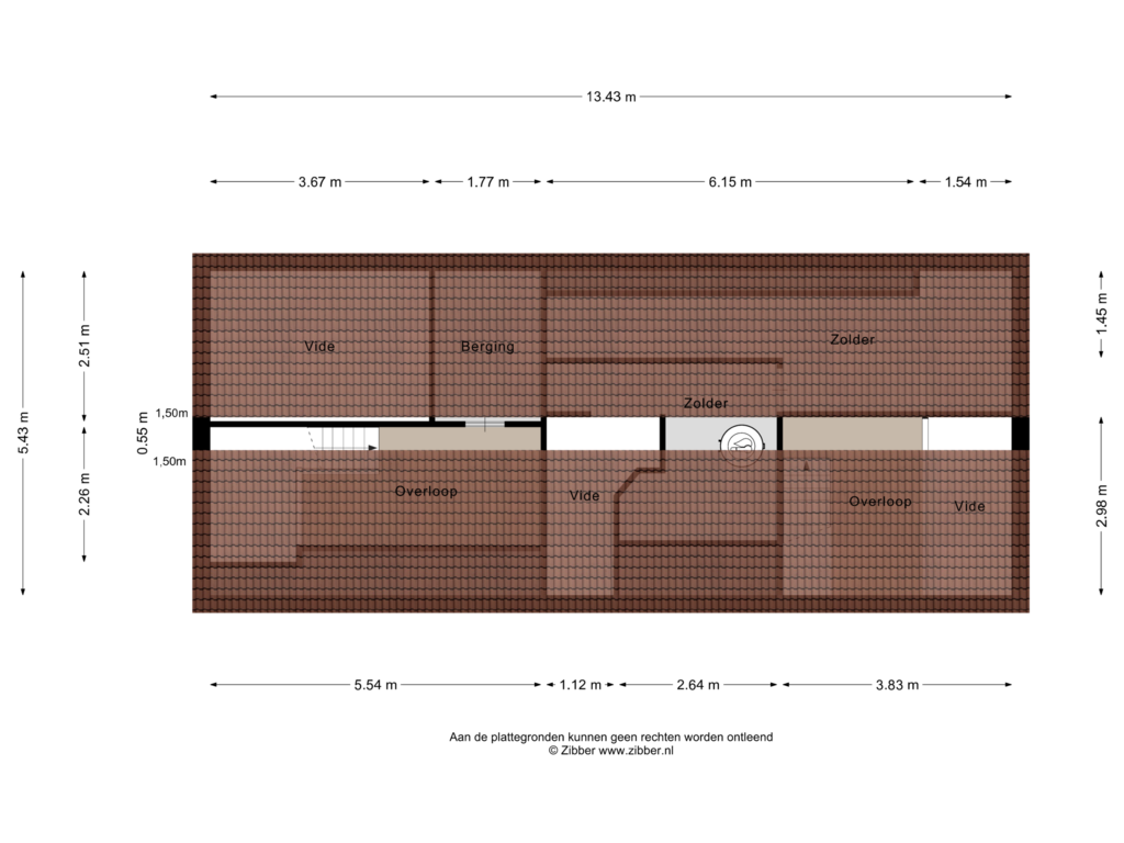 View floorplan of Zolder of Noordlaan 5