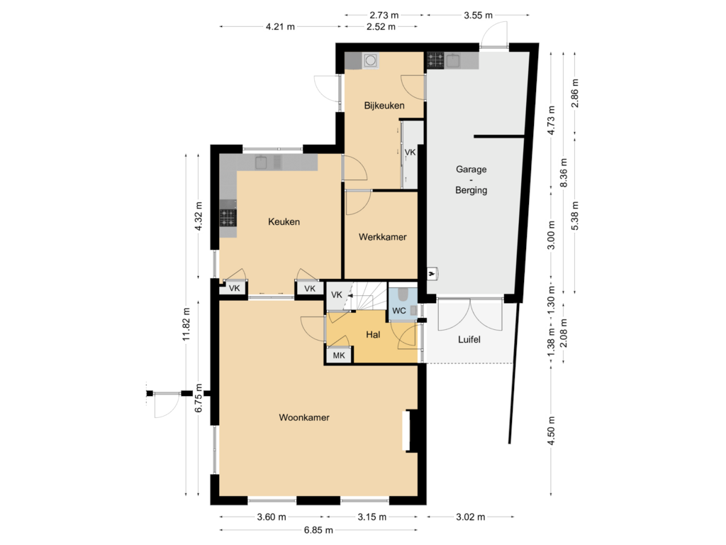 Bekijk plattegrond van Begane Grond van Wagenweg 2