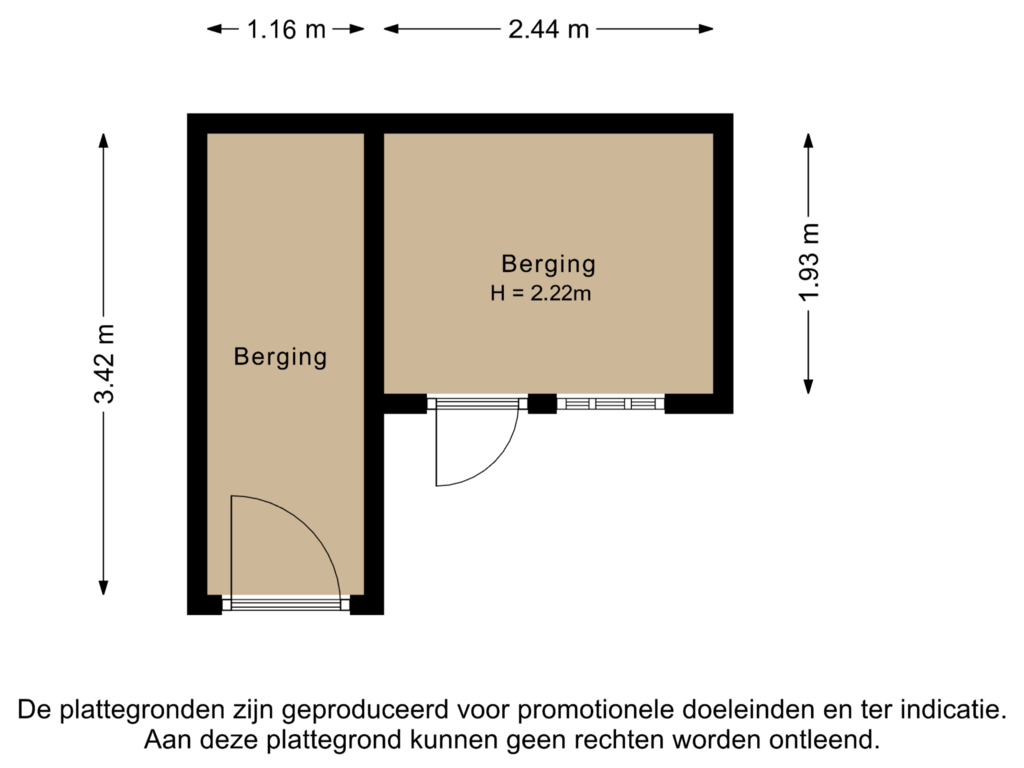 Bekijk plattegrond van Berging van Noordbeekseweg 6