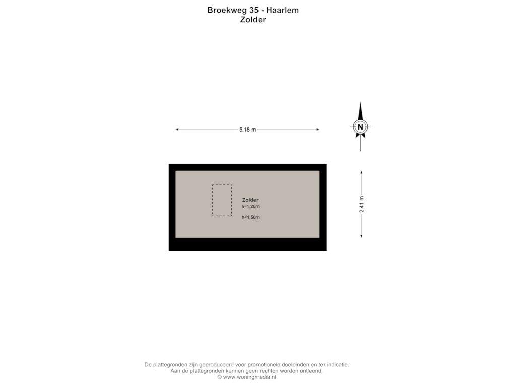 Bekijk plattegrond van Zolder van Broekweg 35