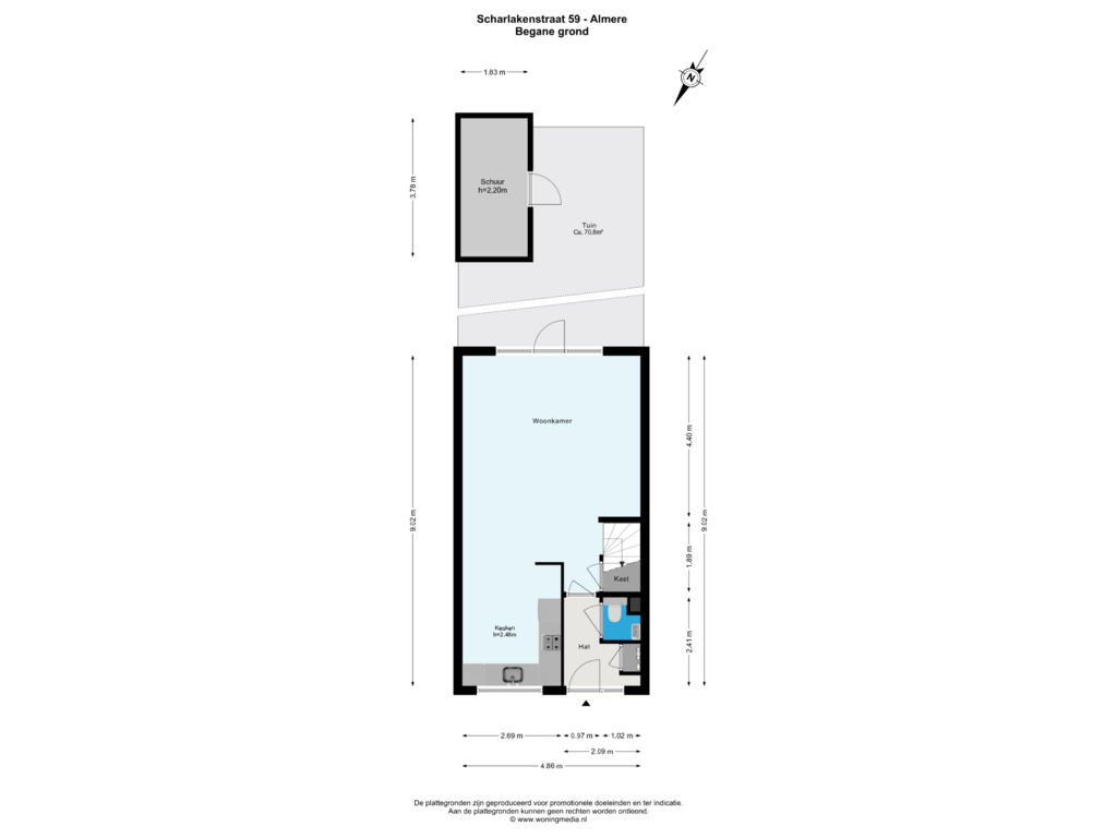 Bekijk plattegrond van Begane grond van Scharlakenstraat 59