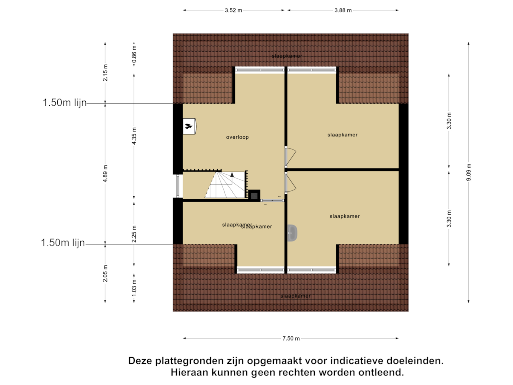 View floorplan of Tweede Verdieping of Rietbergstraat 1