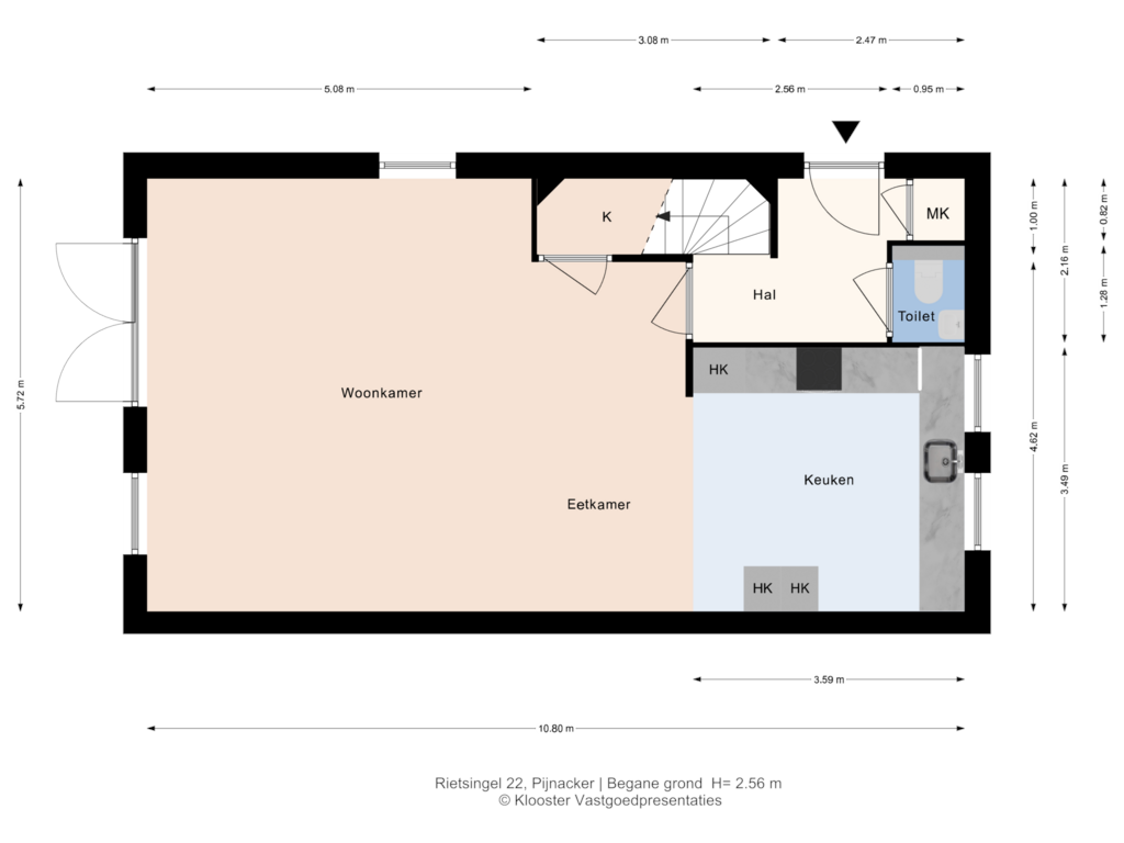 Bekijk plattegrond van Begane grond van Rietsingel 22