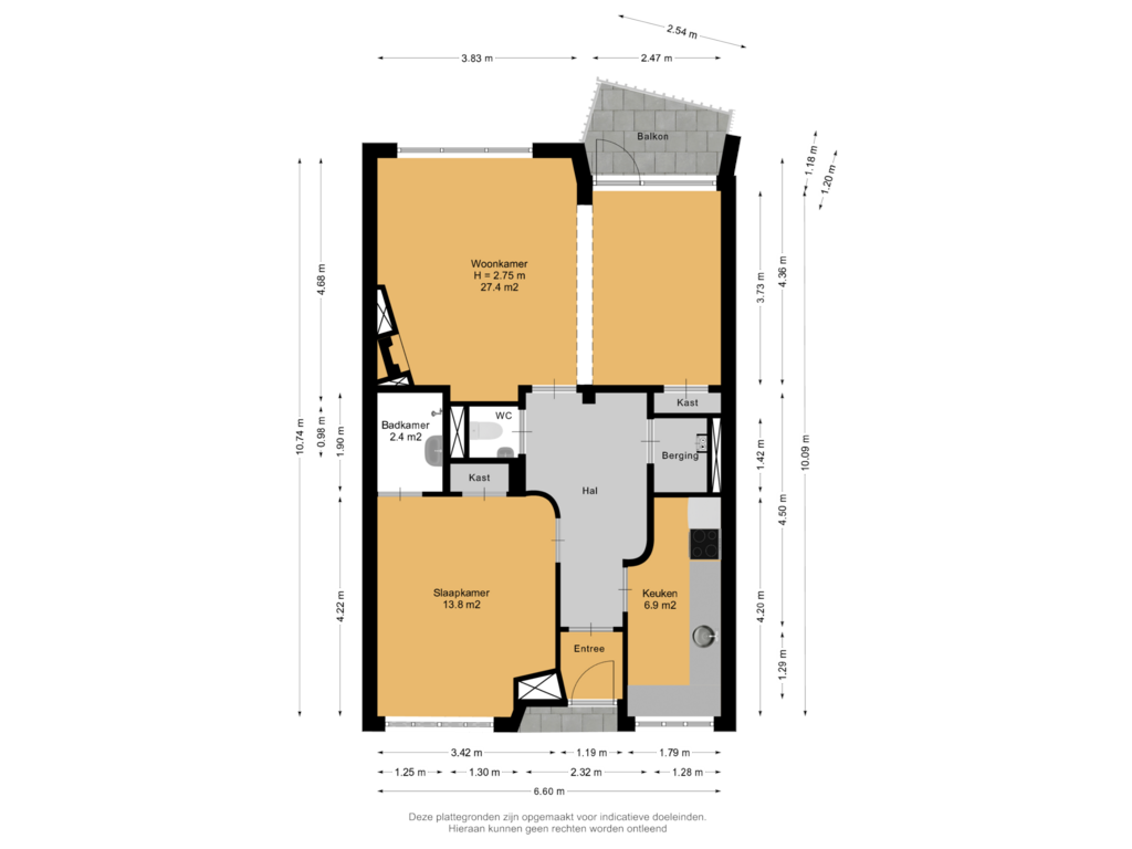 Bekijk plattegrond van Appartement van Ridderspoorweg 22