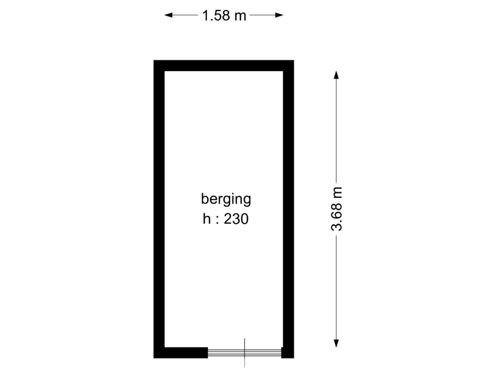 View floorplan of berging of Thorbeckeplein 6-B