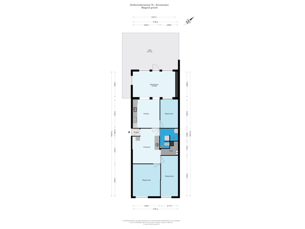 View floorplan of Begane grond of Kolfschotenstraat 76