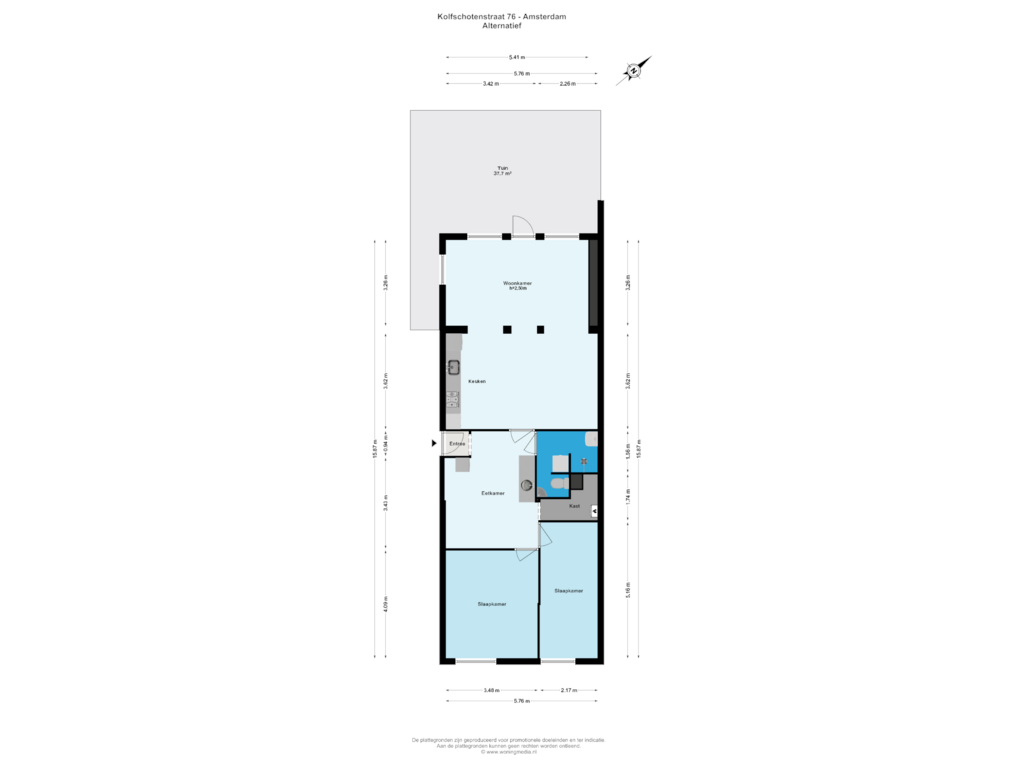 View floorplan of Alternatief of Kolfschotenstraat 76