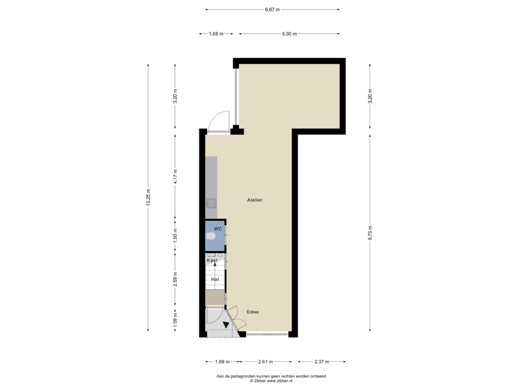 View floorplan of Begane Grond of Westerbinnensingel 29