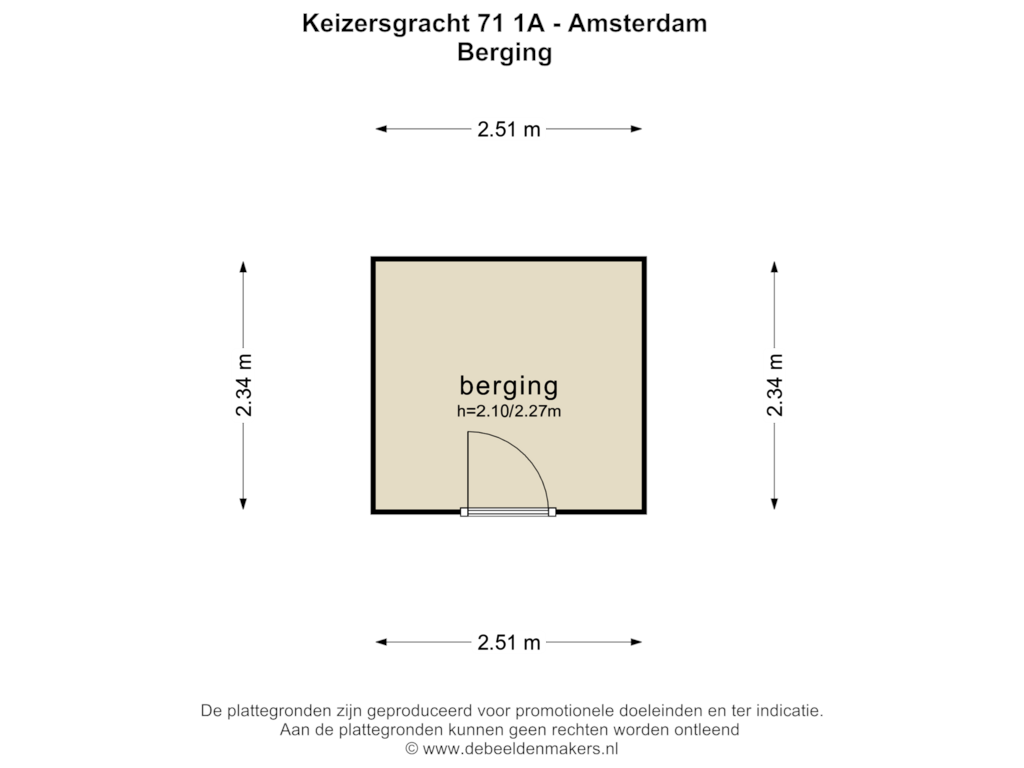 Bekijk plattegrond van BERGING van Keizersgracht 71-1A