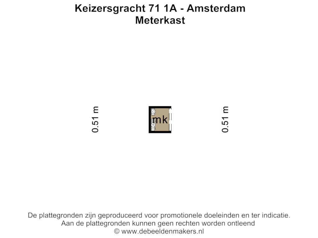 Bekijk plattegrond van METERKAST van Keizersgracht 71-1A