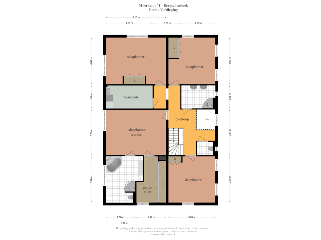 Bekijk plattegrond van Eerste Verdieping van Moerbeihof 1