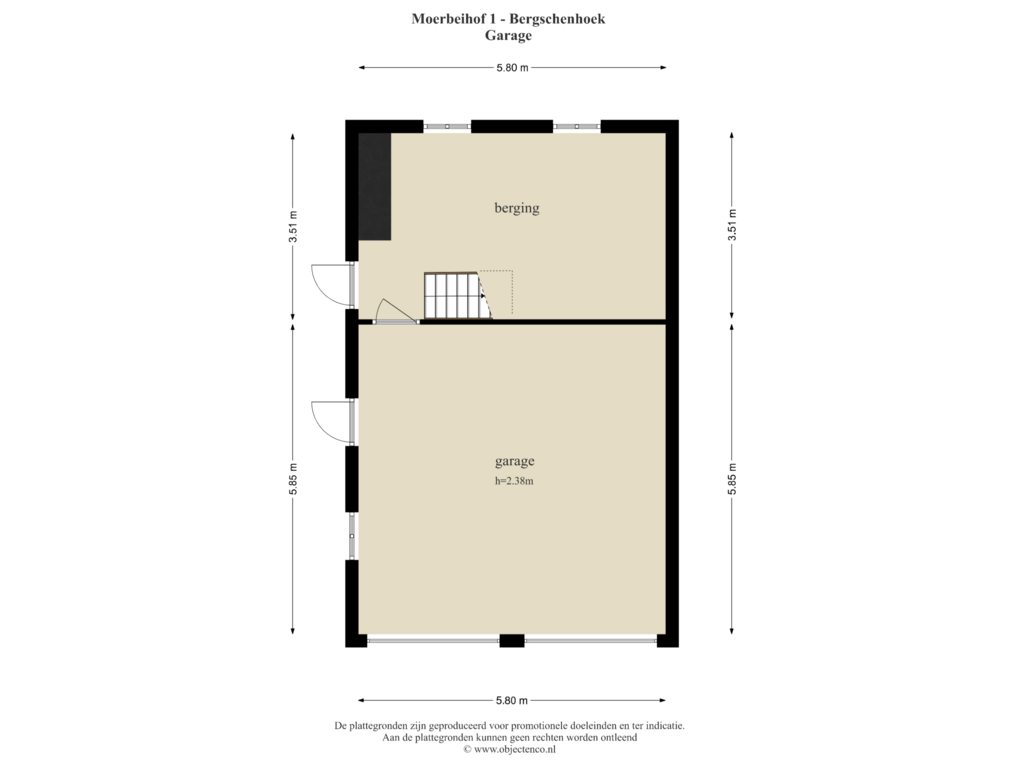 Bekijk plattegrond van Garage van Moerbeihof 1