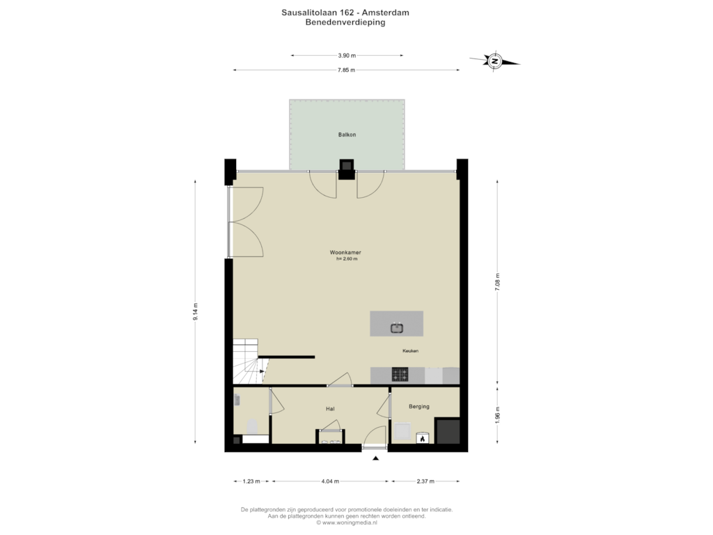 View floorplan of Benedenverdieping of Sausalitolaan 162