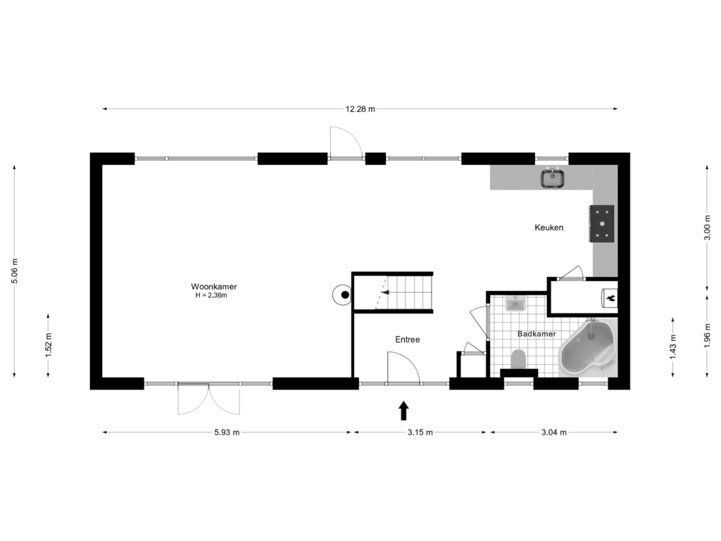 View floorplan of Woonboot of Landsmeerderdijk 68