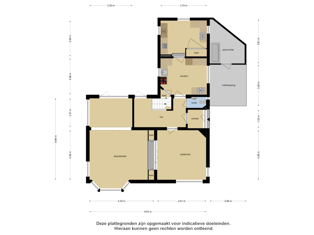 Bekijk plattegrond van Begane Grond van Wilhelminalaan 3-A