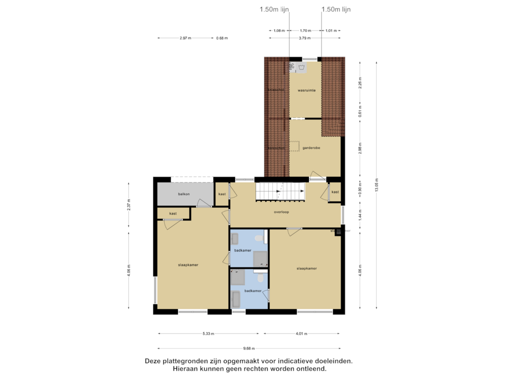 Bekijk plattegrond van Eerste Verdieping van Wilhelminalaan 3-A