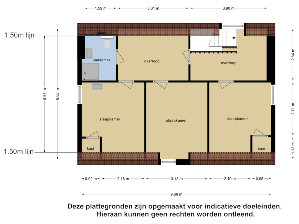 Bekijk plattegrond van Tweede Verdieping van Wilhelminalaan 3-A