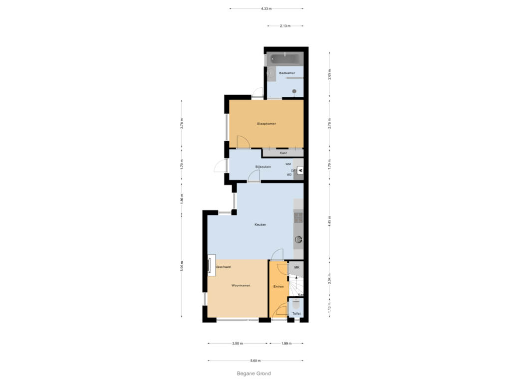 Bekijk plattegrond van Begane Grond van Ooststraat 25