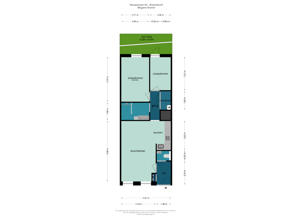 Bekijk plattegrond van BEGANE GROND van Herenstraat 64-A