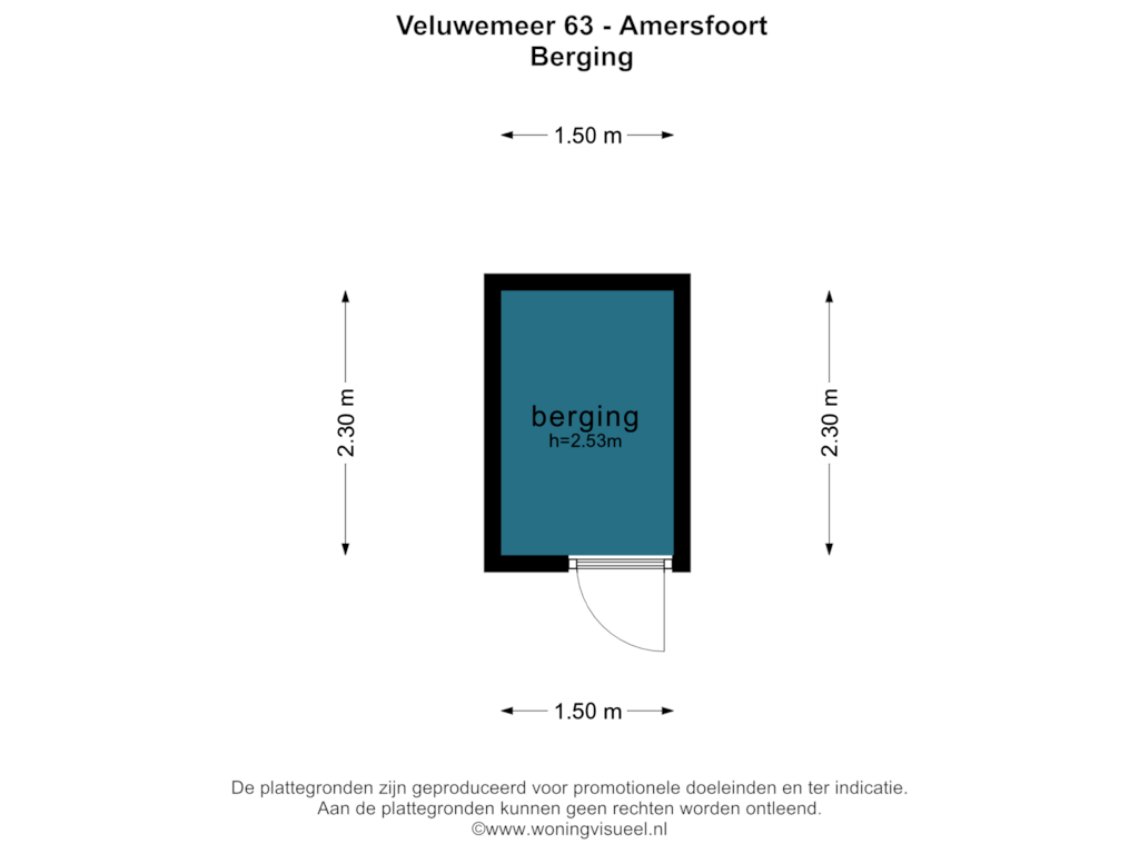 Bekijk plattegrond van BERGING van Herenstraat 64-A