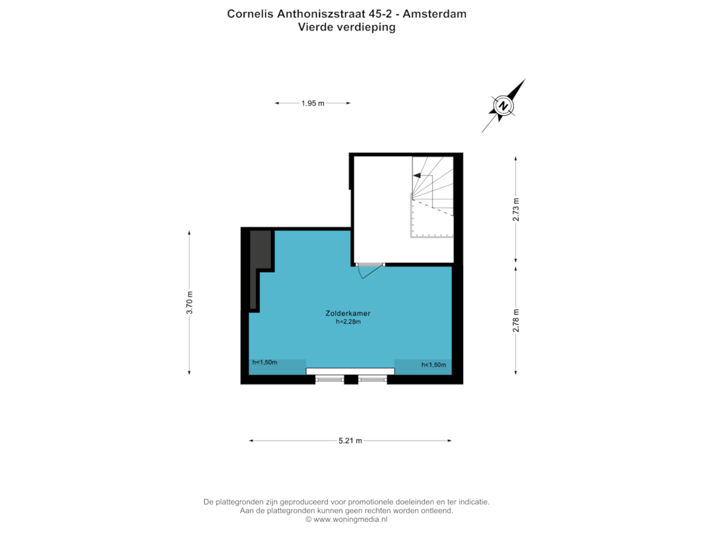 Bekijk plattegrond van Vierde verdieping van Cornelis Anthoniszstraat 45-2