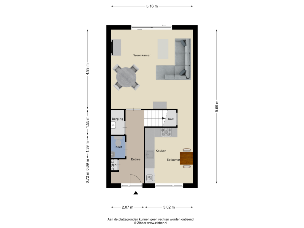 Bekijk plattegrond van Begane Grond van Middenstip 16