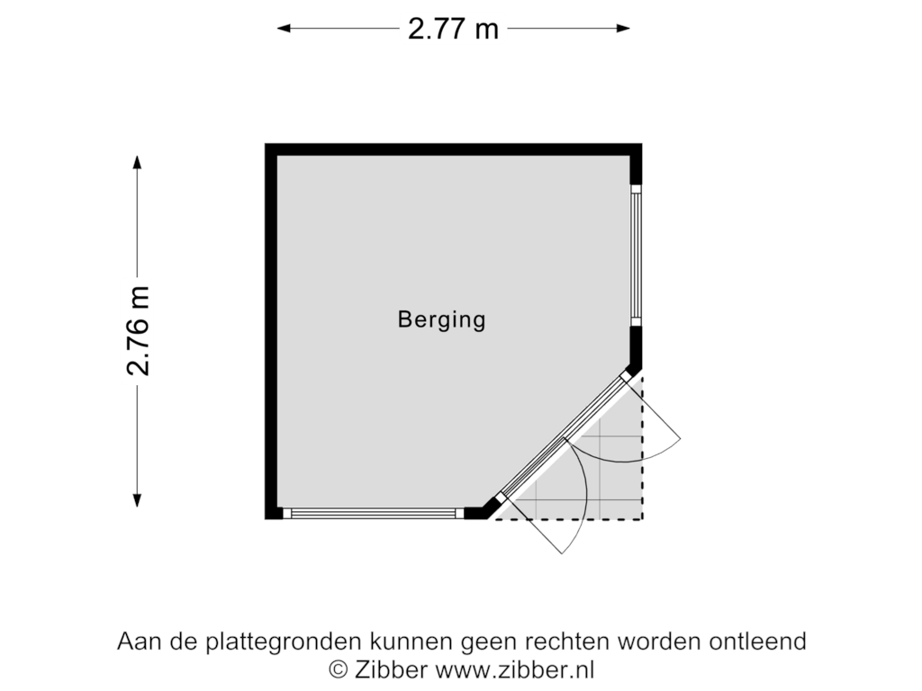 Bekijk plattegrond van Berging van Middenstip 16