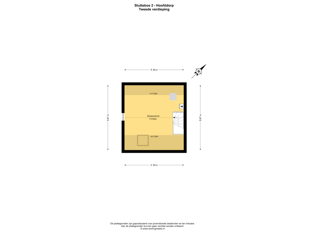 Bekijk plattegrond van Tweede verdieping van Stuttebos 2