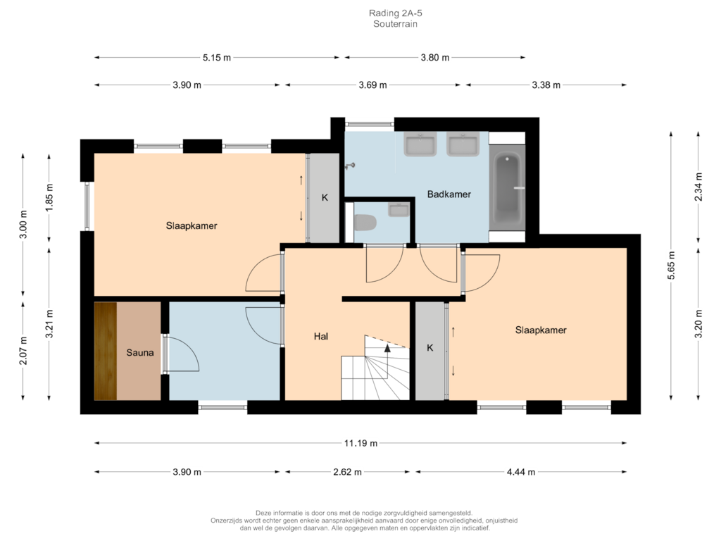 View floorplan of Souterrain of Rading 2-A05