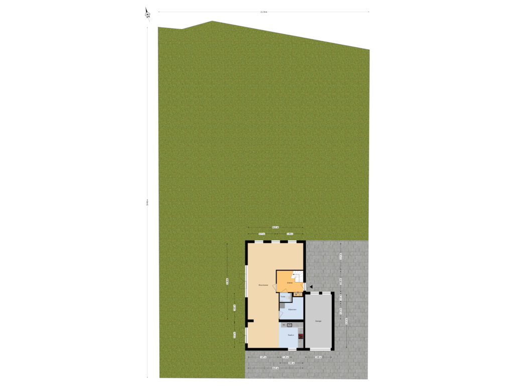 Bekijk plattegrond van Begane grond tuin van Dorpsweg 9 A