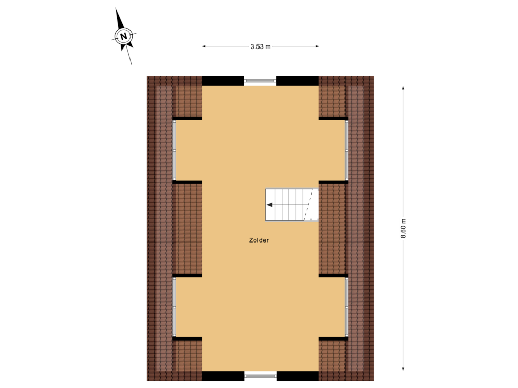 Bekijk plattegrond van 2e verdieping van Dorpsweg 9 A