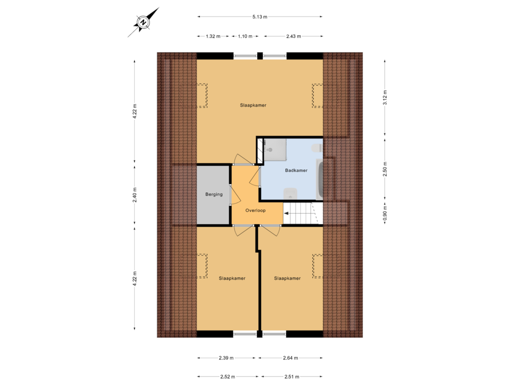 Bekijk plattegrond van 1e verdieping van Dorpsweg 9 B