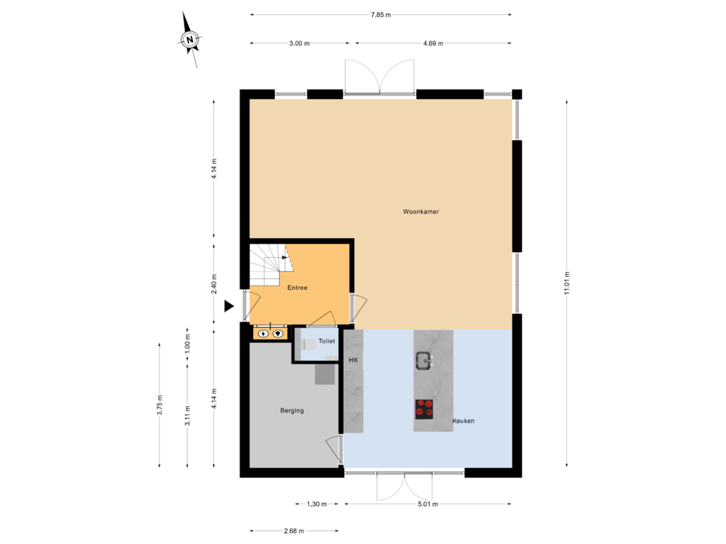 Bekijk plattegrond van Begane grond van Dorpsweg 9 C