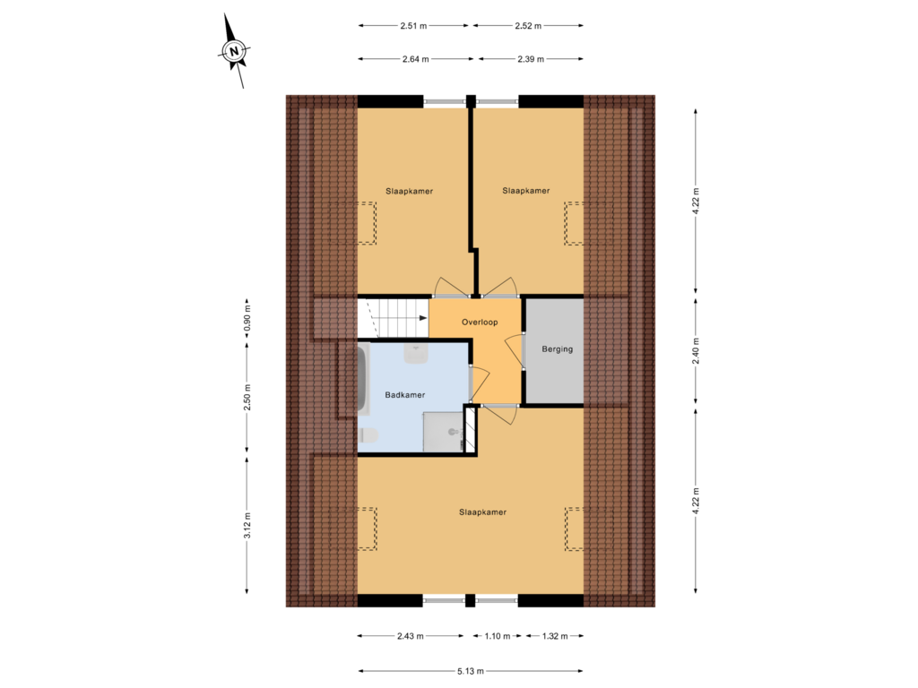 Bekijk plattegrond van 1e verdieping van Dorpsweg 9 C