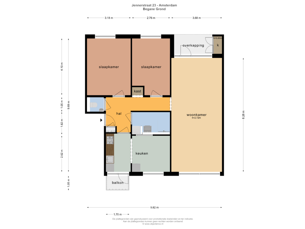 Bekijk plattegrond van BEGANE GROND van Jennerstraat 23