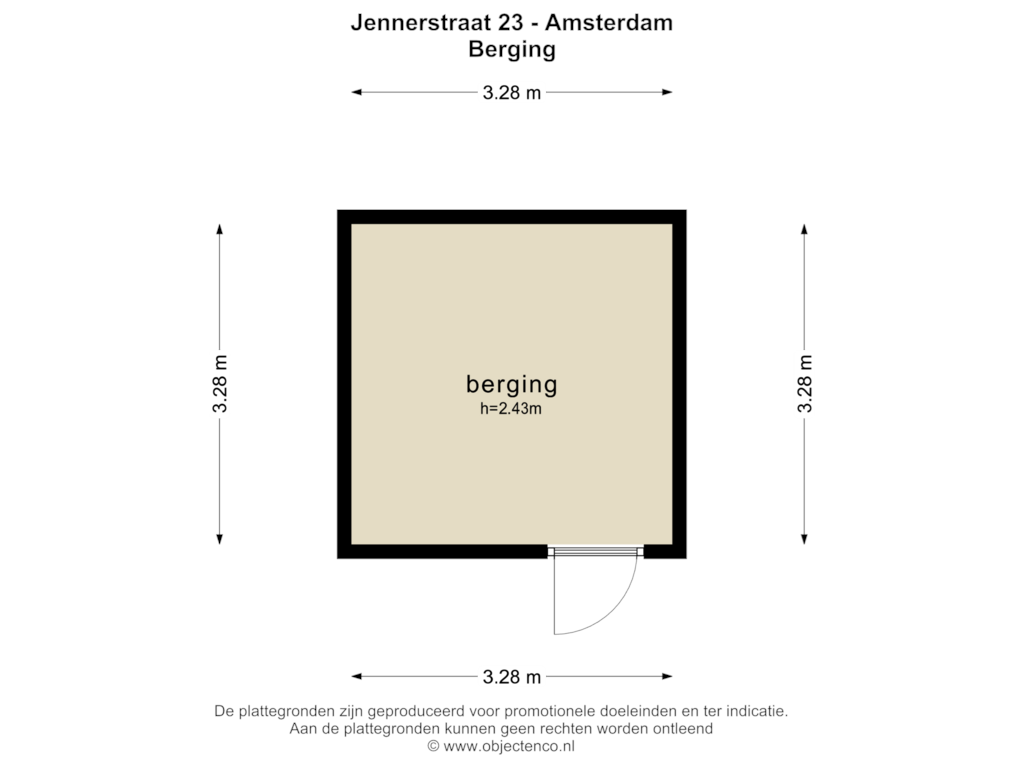 Bekijk plattegrond van BERGING van Jennerstraat 23