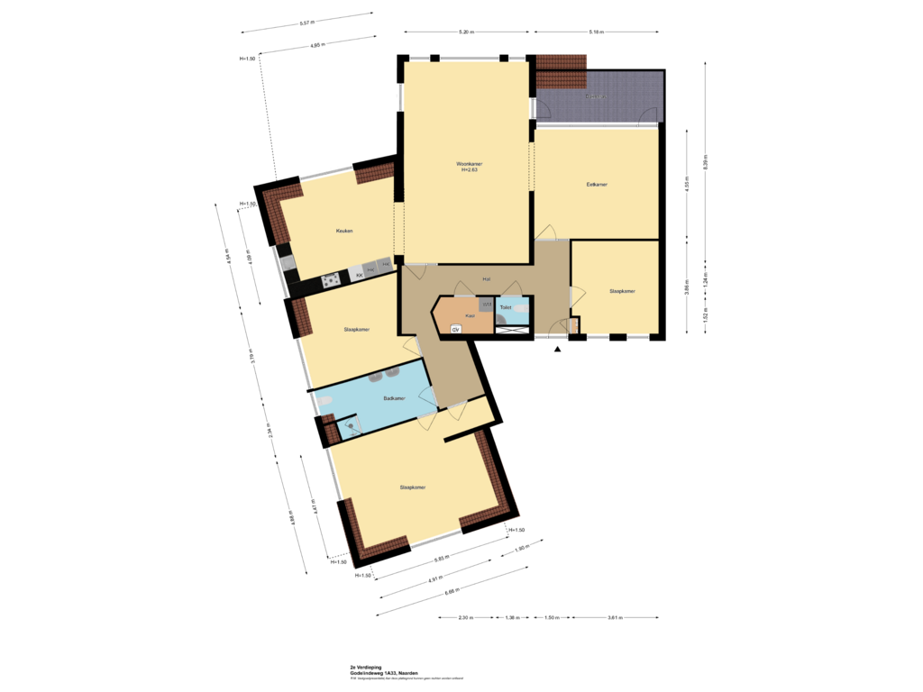 Bekijk plattegrond van 2e Verdieping van Godelindeweg 1-A33