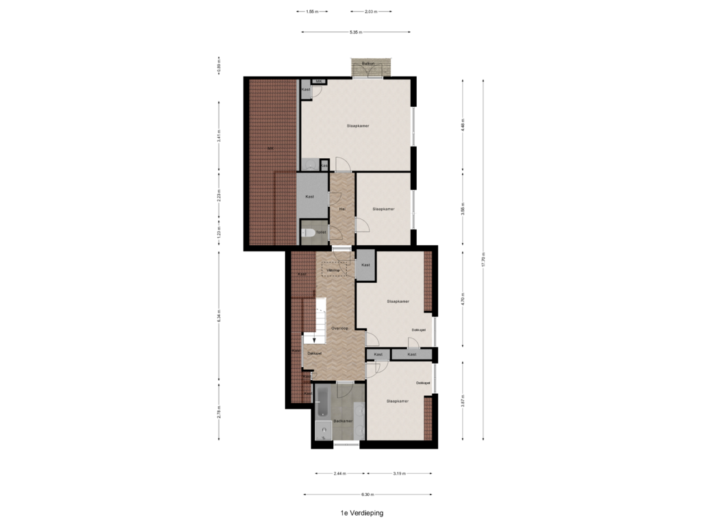 Bekijk plattegrond van 1e Verdieping van Dorpsstraat 966