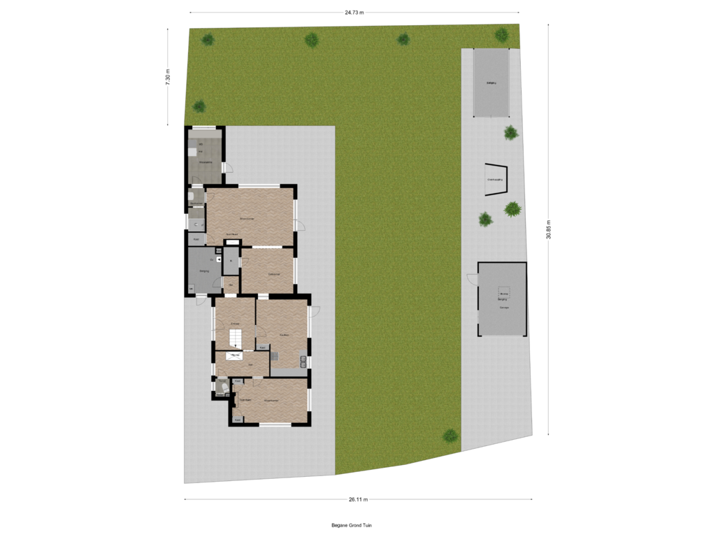 Bekijk plattegrond van Begane Grond Tuin van Dorpsstraat 966