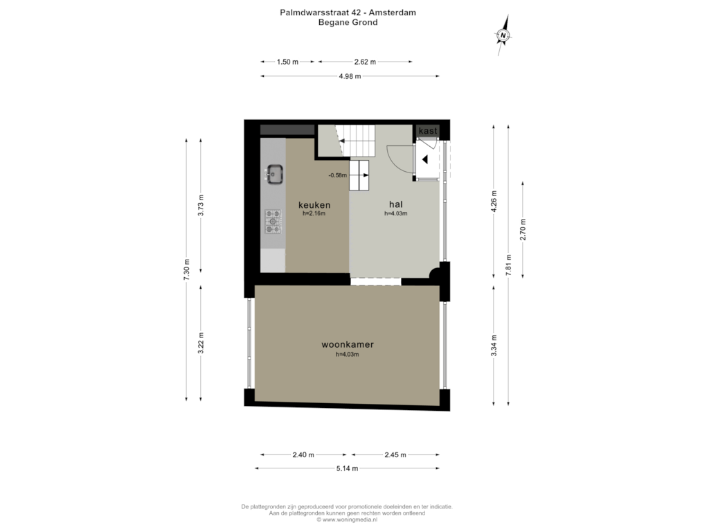 Bekijk plattegrond van BEGANE GROND van Palmdwarsstraat 42