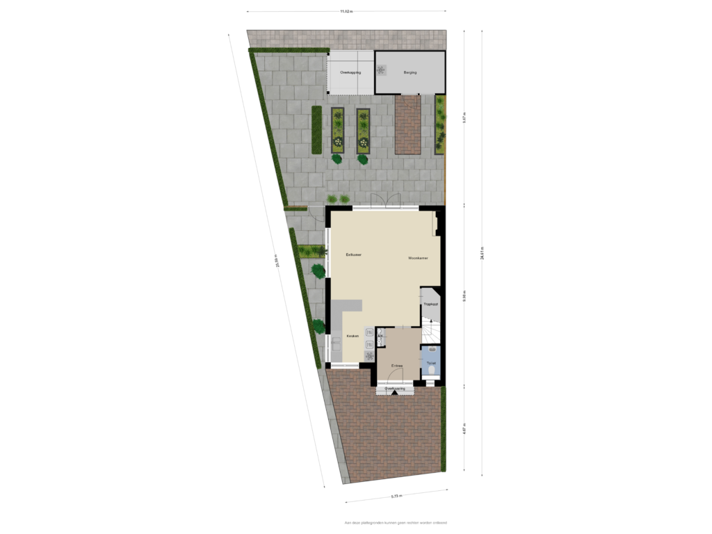 Bekijk plattegrond van Begane grond Tuin van Peerboltestraat 1-A