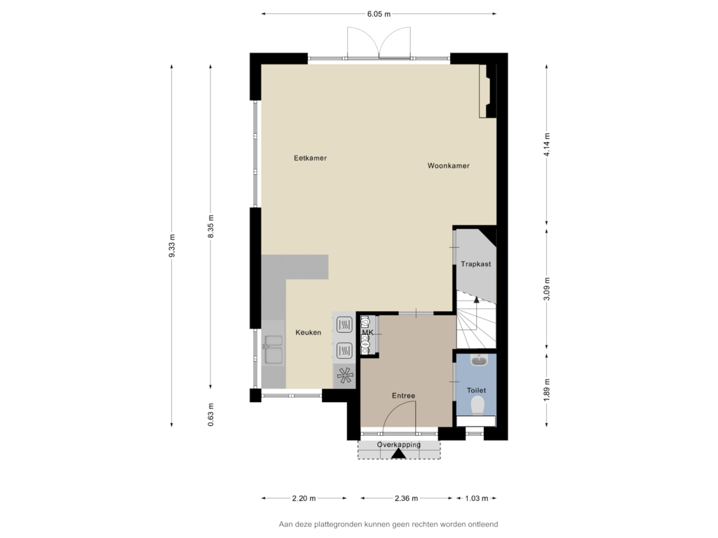 Bekijk plattegrond van Begane grond van Peerboltestraat 1-A