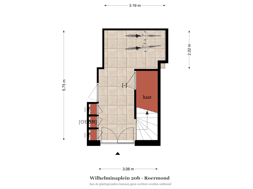 Bekijk plattegrond van BEGANE GROND van Wilhelminaplein 20-B